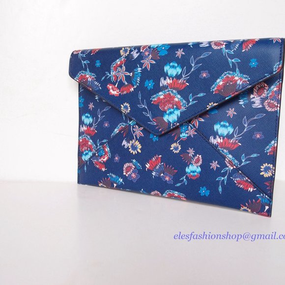 NWT Rebecca Minkoff Christy Flora Leo Leather Clutch - Picture 4 of 12
